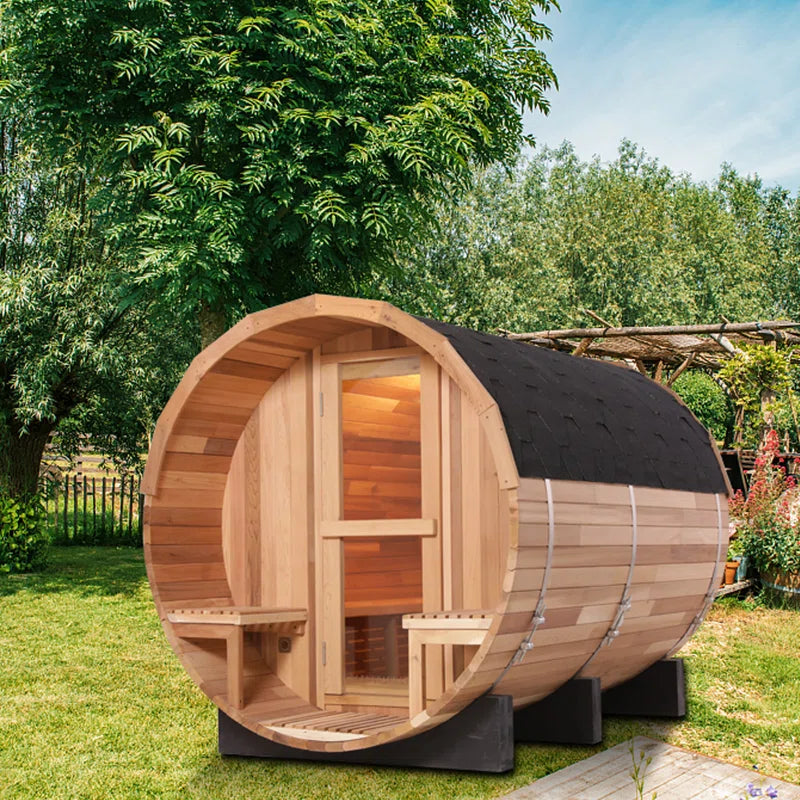 6-Person Patchwork Red Cedar Traditional Steam Sauna